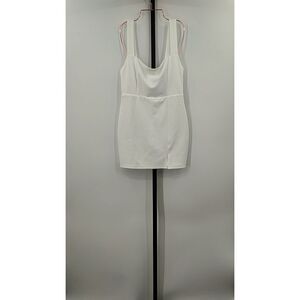 Lulus Women Social Sensation Square Neck Mini Bodycon Dress White M